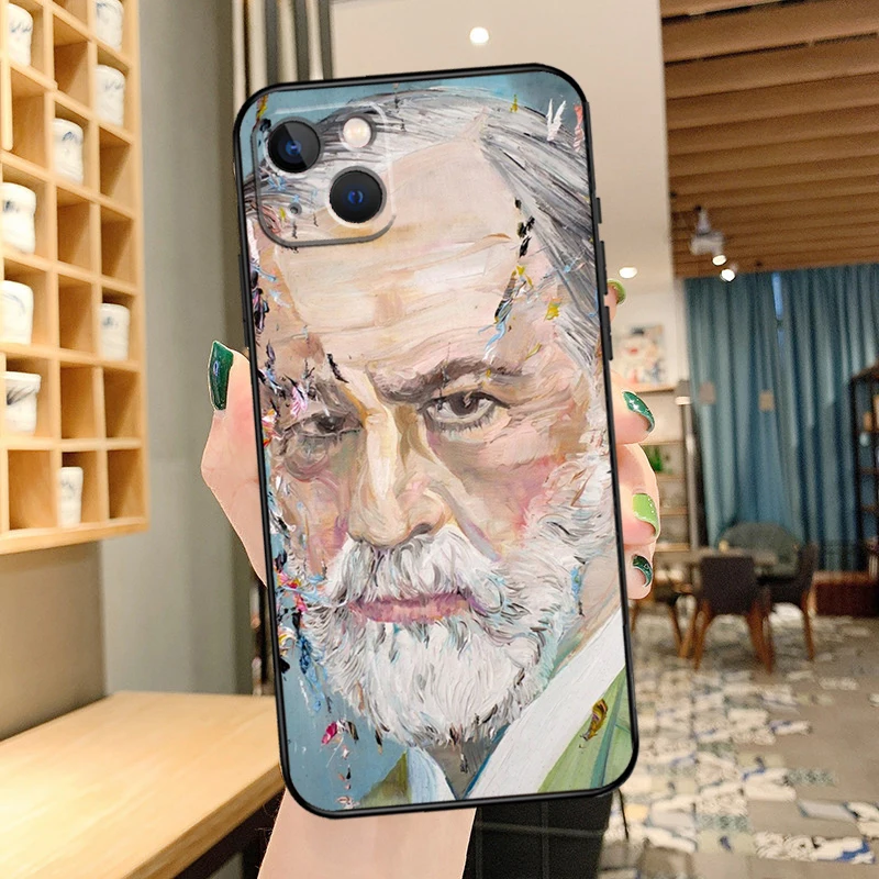 Sigmund Freud founder of psychoanalysis Phone Case For iPhone 11 12 13 14 15 16 Pro MAX 12 13 Mini X XR XS Max Plus Cover Coque