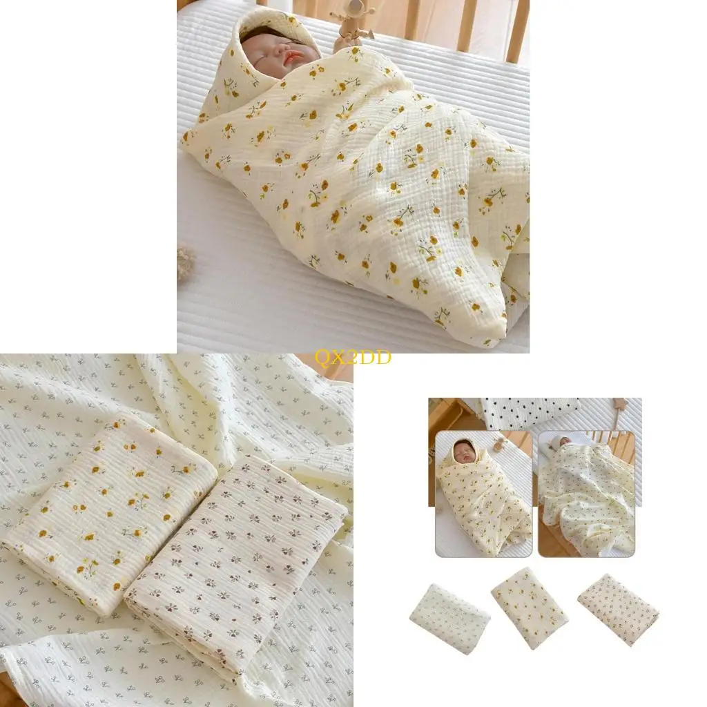 QX2D Baby Blanket for Boys Girls with Lovely Print Desiging 2-Layer Towel Comfortable