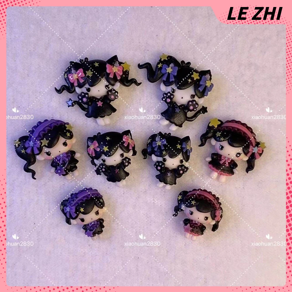 

Kawaii Cartoon Little Twin Stars Nail Silicone Mould Diy Cat Paws Stars Bowknot Single Double Ponytails Nail Finished Product