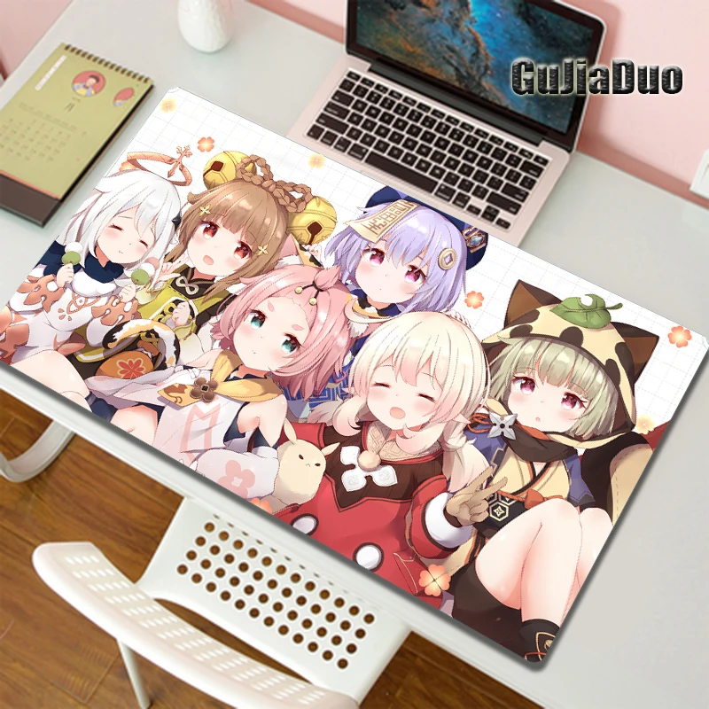 

Genshin Impact Anime Loli Mouse Pad XXL Gamer Computer Table Desk Mat Gaming Room Accessories Kawaii Comics Mousepad Pc Cushion