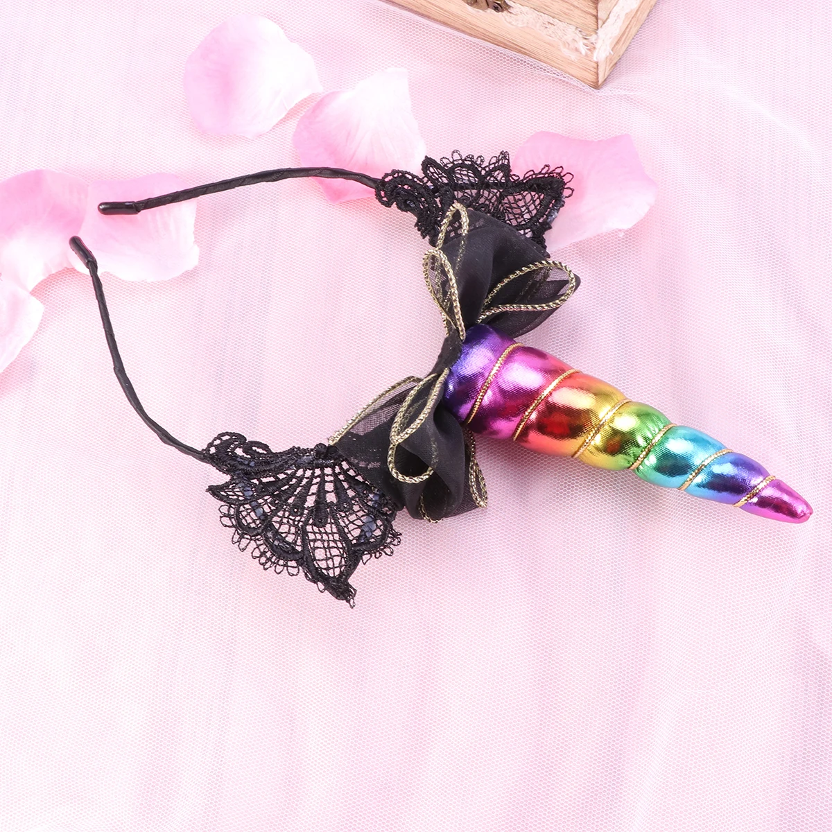 

2 pcs Unicorn Hairband Cat Ear Headband Lace Hair Accessories for Kids Women Adjustable Longlasting Bright Color Party Costume