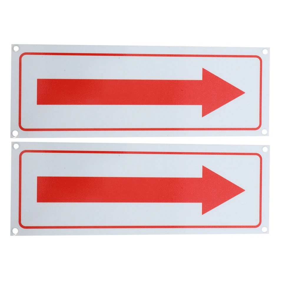 

2pcs Arrow Sign Metal Wall Decor Indoor Reflective Sticker Party Traffic Safety Aluminum Installation Directional Sign