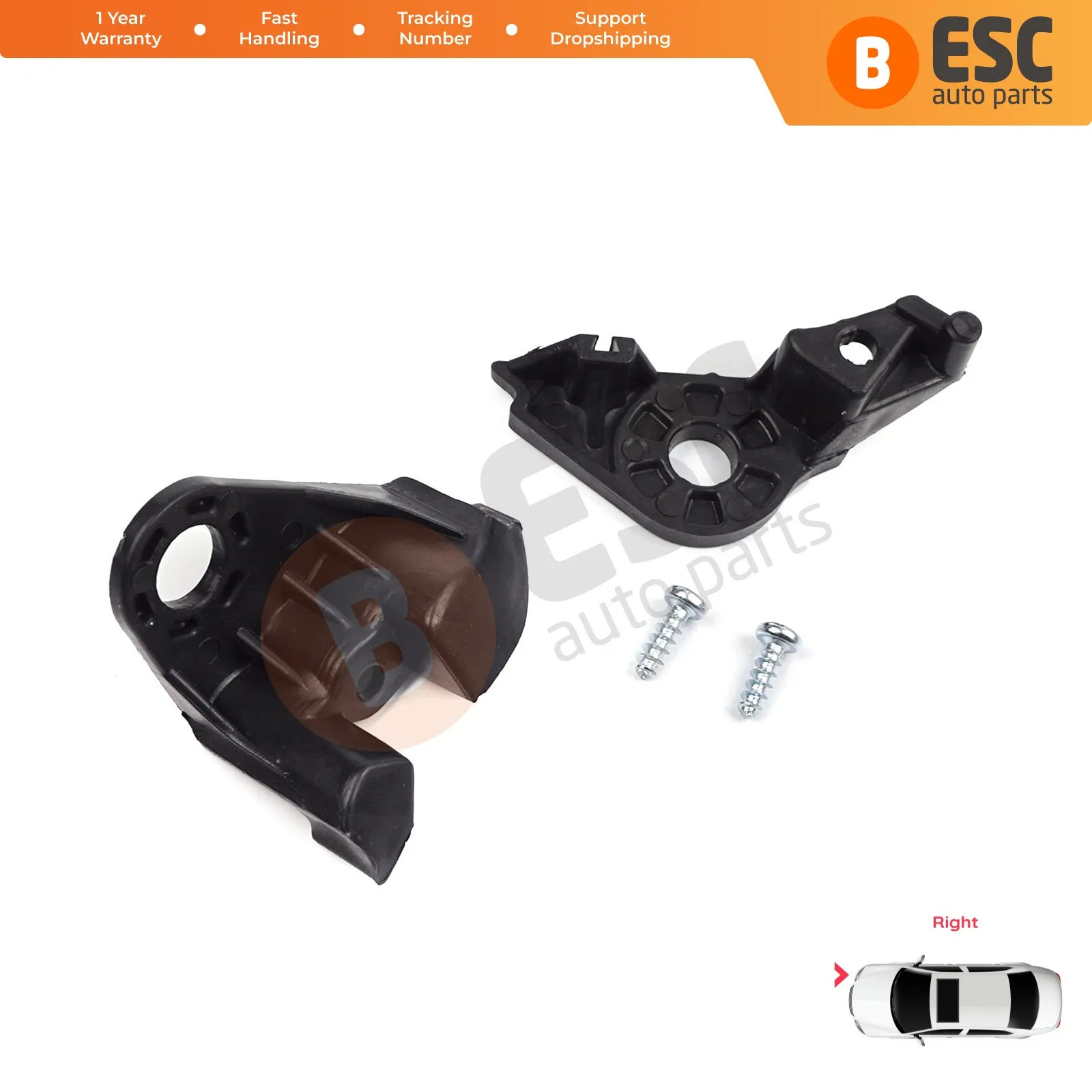 EHL5 Headlight Housing Repair Mount Holder Bracket Tab Clips Kit Right Side for Citroen C4 MK1 LC; Coupe THE 2004–2010 621284