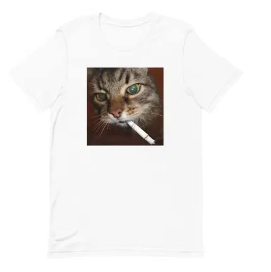 الرجال الموضة Y2k الفكاهة قائلا المحملة السجائر هريرة مضحك التدخين القط ميمي غبي Brainrot تي شيرت لطيف كيتي أبي الجرافيك الزي #3