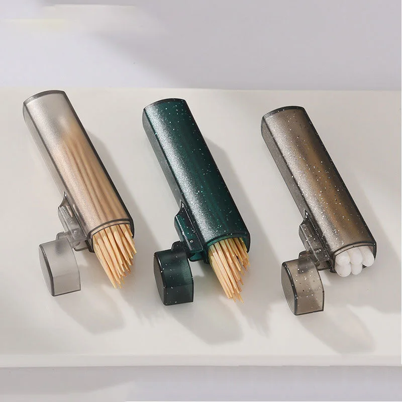 Lightweight Toothpick Holder Pocket Toothpick Holder Dispenser Organizer Box Tooth Pick Container With Lid For Outdoor Kitchen