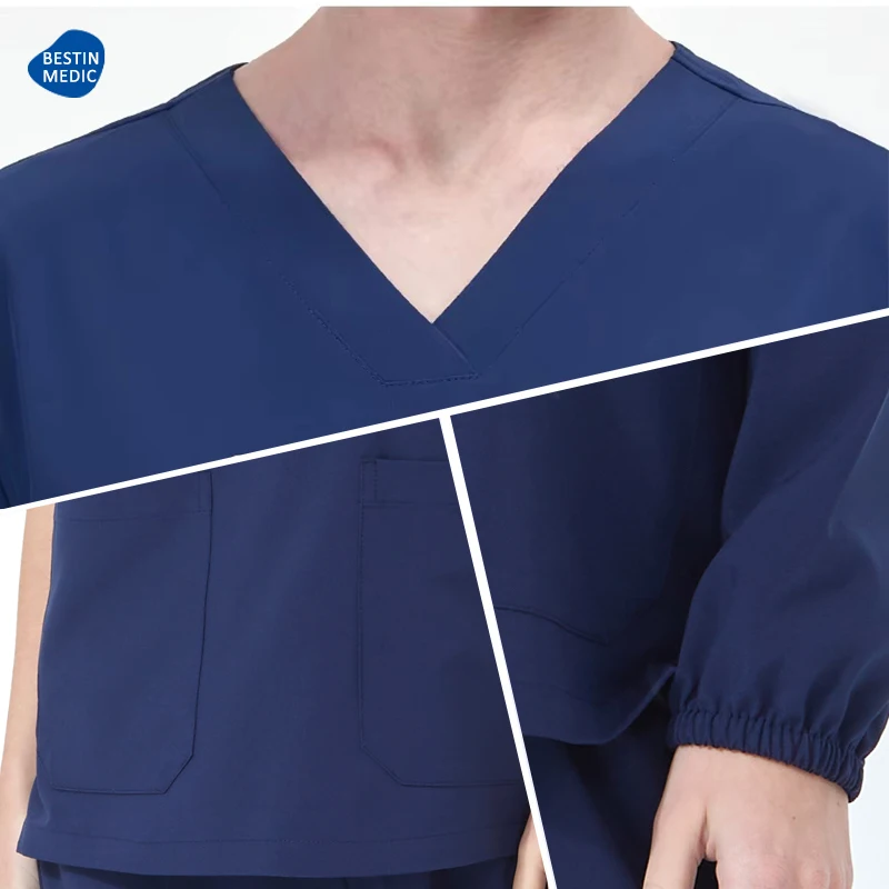 ผู้ชายชุดขัดหมอชุดพยาบาลทางการแพทย์โรงพยาบาลชุดทํางานทันตกรรมคลินิกสุขาภิบาลชุดแห้งเร็วยืด 4 ทิศทาง S11