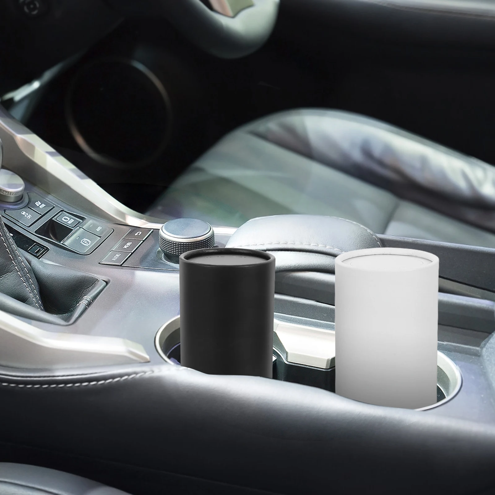 

4pcs Car-Mounted Tube Tissue Cylinder Refillable Cup Holder Compatible Tissues For Car Office Travel Portable Dispenser Box
