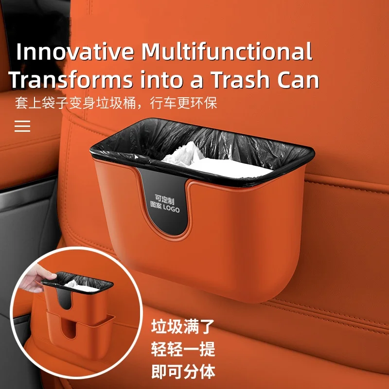 Car Trash Can Multi-functional Car Seat Back Door Hanging Storage Bucket Automotive Car internal Storage Bucket view 3