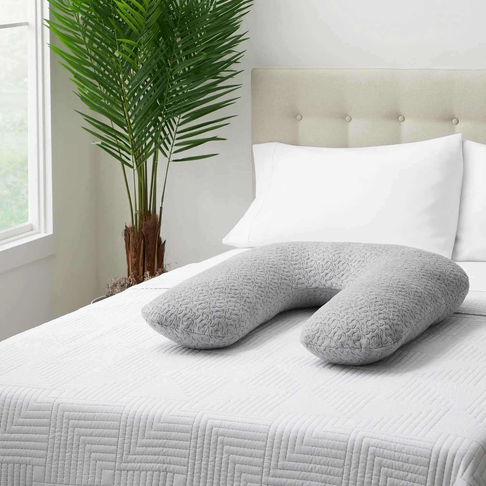 

Wrap Around Oversized Pillow in Soft Gray Tone