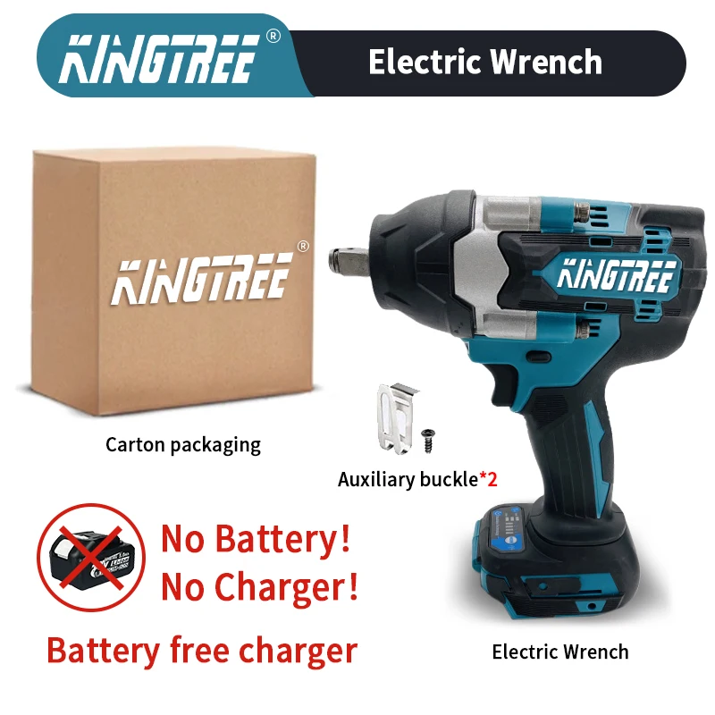 Kingtree 1800 N.M Torque  Brushless Electric Impact Wrench  Lithium-Ion Battery For Makita 18V Battery Home DIYS power tools