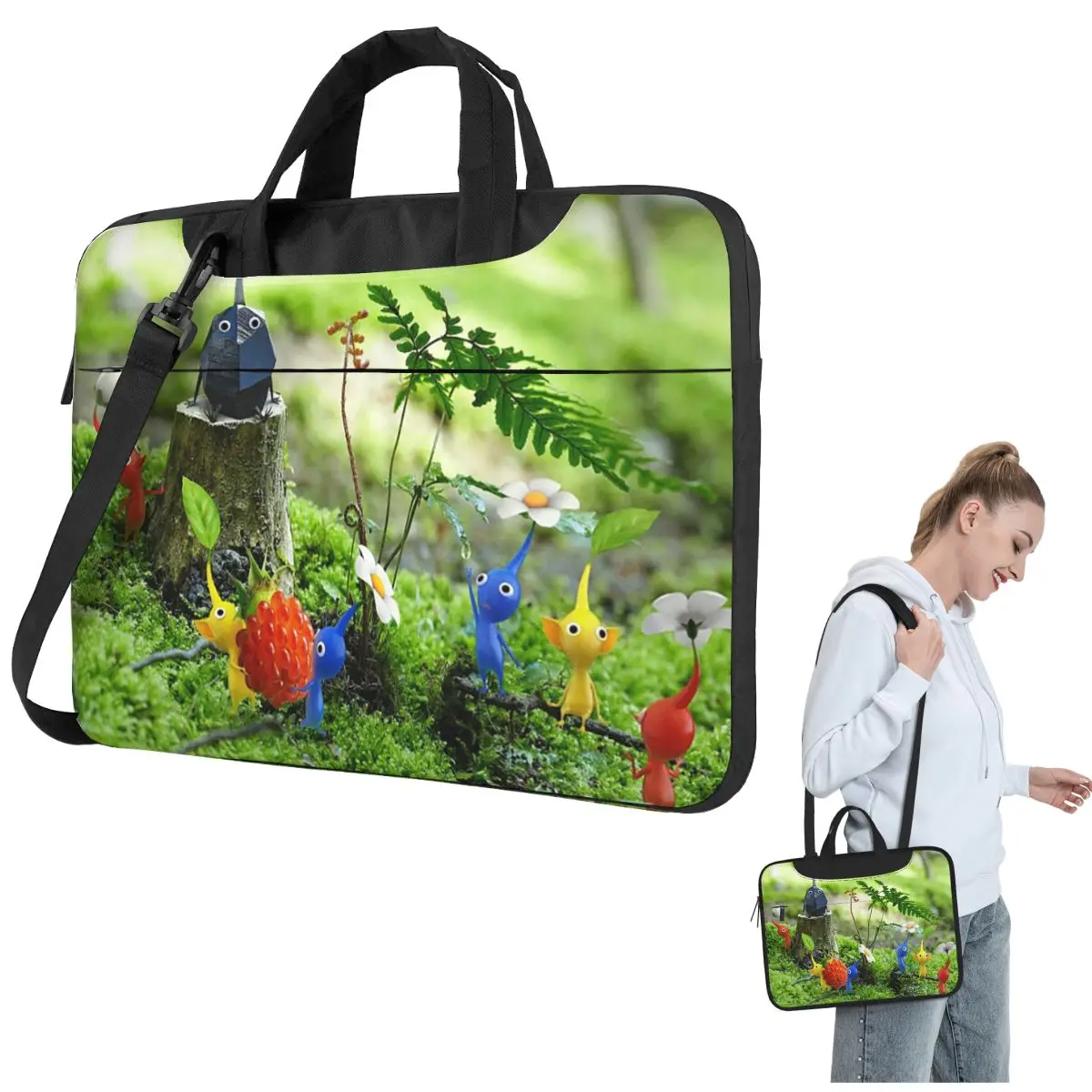 Pikmin Crossbody Laptop Bag Case Computer Bag 13 14 15.6 Inch Notebook Pouch for Macbook Pro