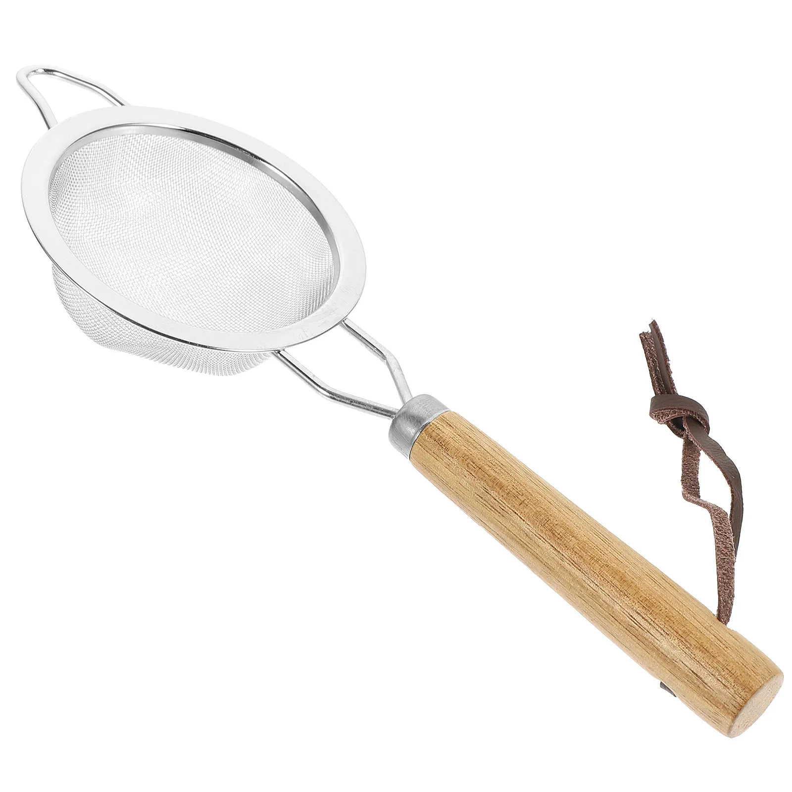 Tamizador de Harina de Acero Inoxidable Redondo con Malla Fina para Polvo de Horno y Azúcar, Colador con Mango Antideslizante y para Colgar