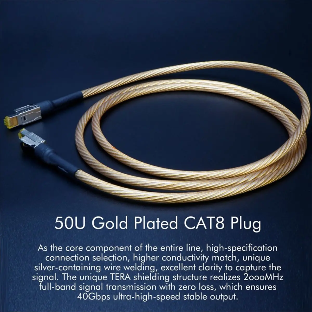 ABGI-Rj45-Schnittstelle HIFI-Netzwerk-Patchkabel Cat8 Ethernet-Kabel 40Gbps 2000Mhz Geschwindigkeit für Computer und Notebooks f – Detail 12