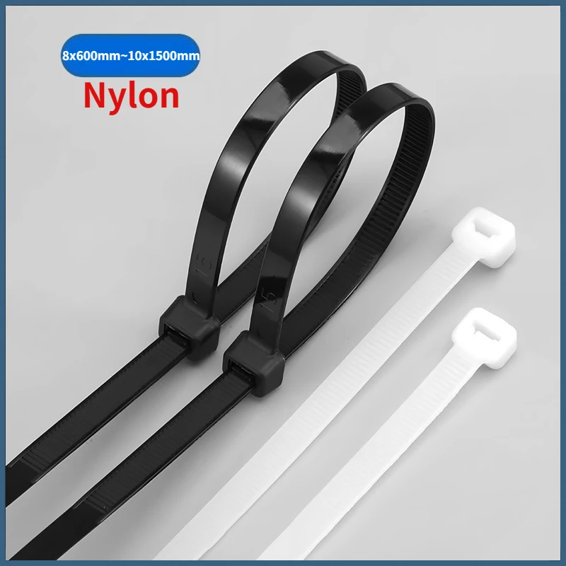 

8x600mm-10x1500mm Self-locking Plastic Nylon Tie Fastening Strap Cable-tie-set Cable Zip Tie Fastening Ring Zip Wraps Strap Tie