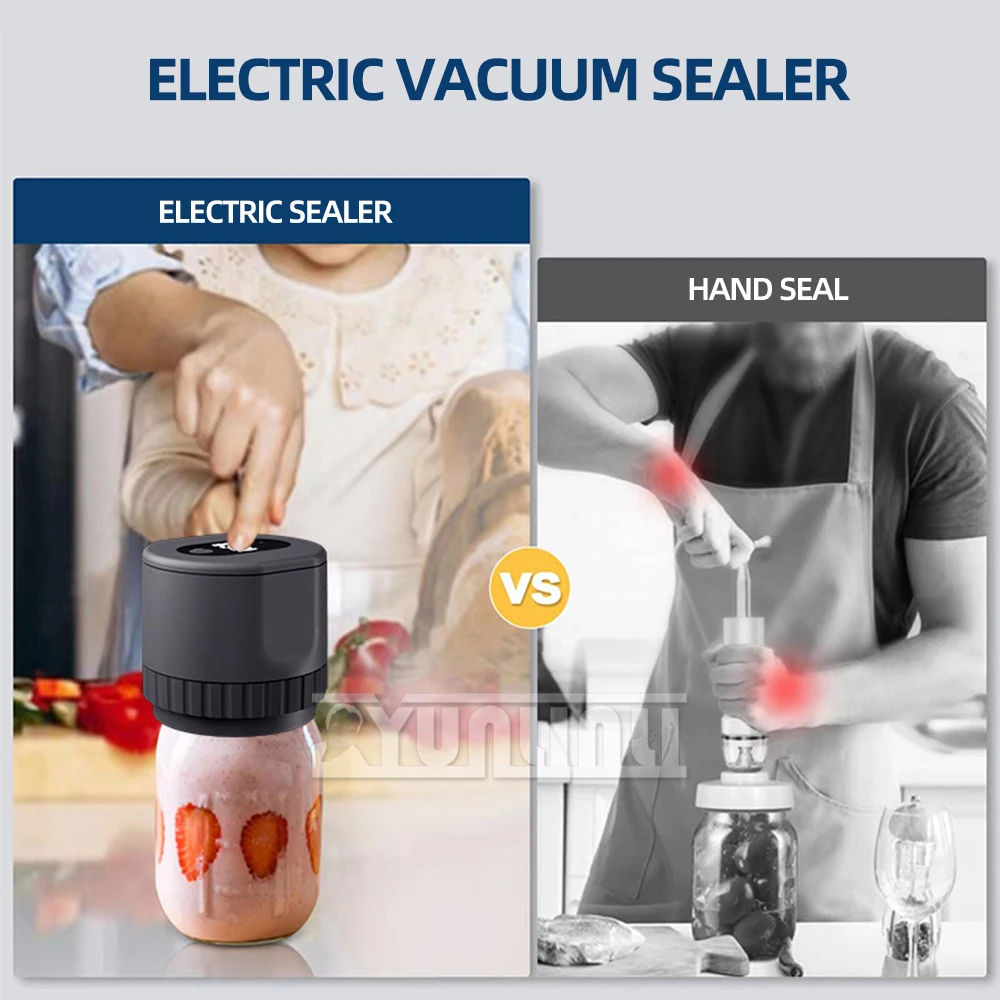 Scelleuse sous vide électrique pour le stockage et la fermentation des aliments, scellant automatique pour bocaux, 5 légumes 3,3 pouces, 5 légumes 2,7 pouces