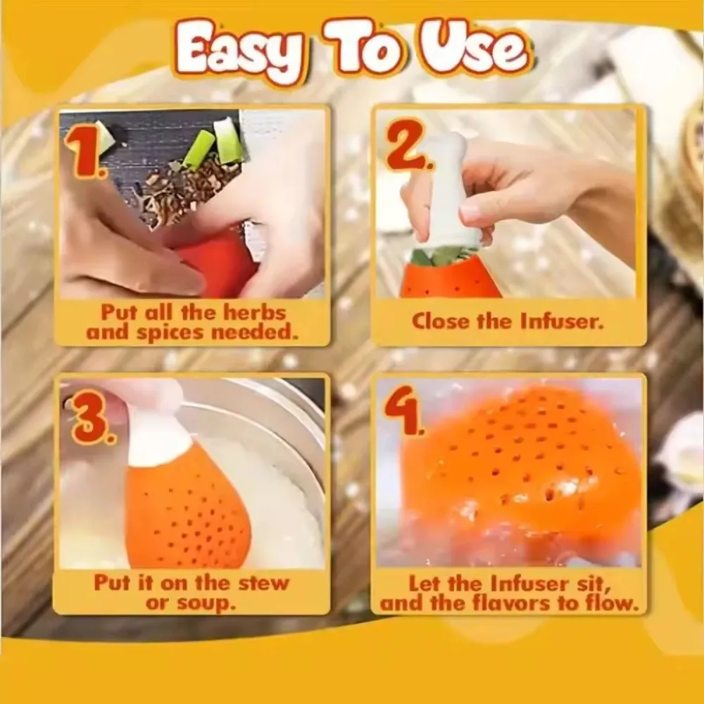 Creative Chicken Leg Spice Filter Reusable Food Grade Seasoning Pack Soup Filter Silicone Easy Clean Soup Making Filter