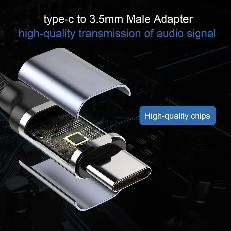 1meter AUX Audio Cable Type-C USB C to 3.5mm Jack AUX Cord for Car Speaker Headphone Type-C Auxiliary Adapter Cable