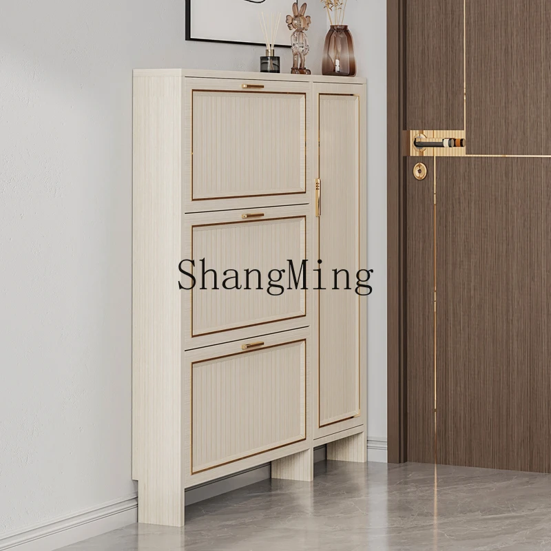 

ZYY ultra-thin tipping bucket all-aluminum alloy shoe cabinet outdoor light luxury cabinet at the door of the home