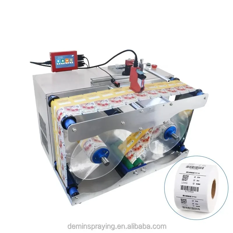 

Demin Intelligent High Speed Automatic Label Jet Coding Rewinding Machine Label Film Tape Rewinding Jet Coding Machine