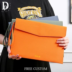 Business Office Fashion A4 Document Bag Customized Portable Student Document Pouch PU Leather Tablet Computer Protective Bags