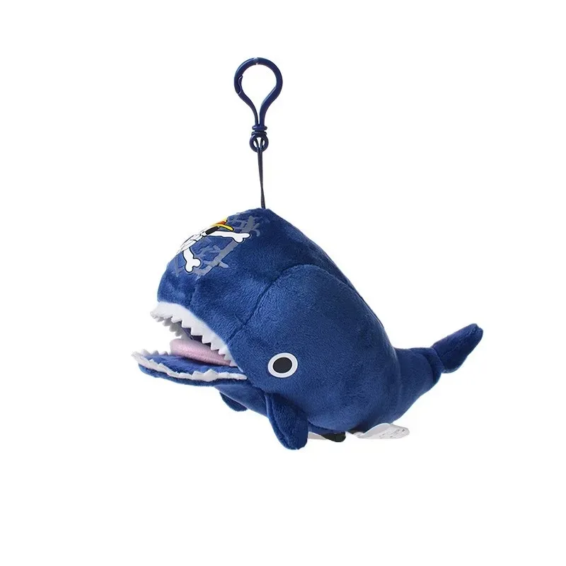 Original 15cm Anime One Piece Raab Laboon Plush Keychain Pendant Toys Whale Marine Animal Soft Stuffed Dolls Child Birthday Gift