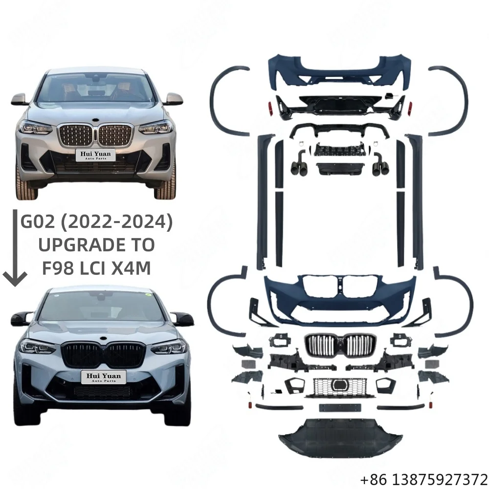 Good Quality Auto Body Systems for X4 G02 LCI Change to 2025 X4M Include Front Bumper Grille Rear Diffuser Tail Pipes