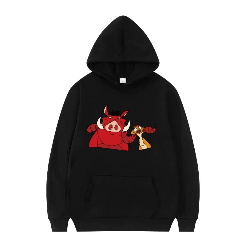 Disney The Lion King Print Pattern Woman Grey Autumn Loose Streetwear Top Clothes Pullovers Ladies Cheap Hoodies Men Sweatshirts