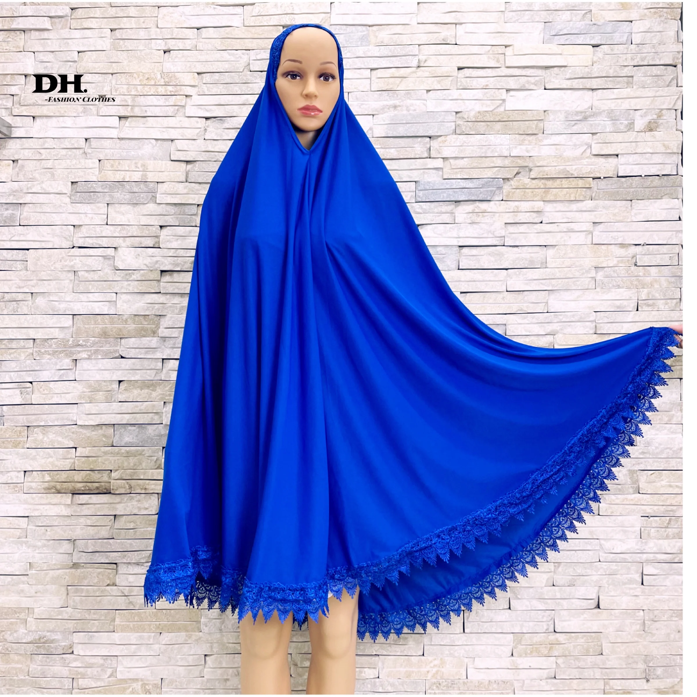 Dubai Muslim Women Prayer Long Khimar Lace Trim Islamic Veils Headcover  Saudis Turkey Arabic Clothing Hijab Headdress