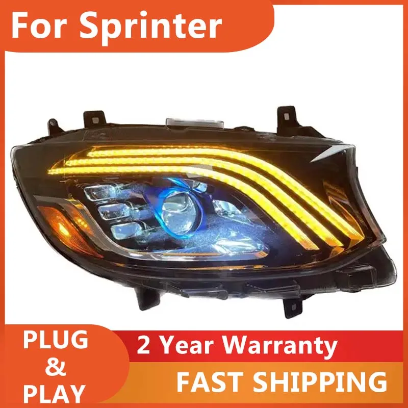 Car Accessories for Mercedes Sprinter Head Light 2018-2022 Benz Sprinter Headlight DRL Turn Signal High Beam Projector Lens