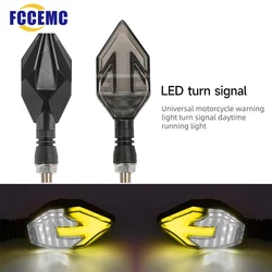 2PCS LED Motorcycle Turn Signal Yellow Light Tail Flasher Flowing ABS Waterproof Blinker Motorcycle Arrow Flashing Lights