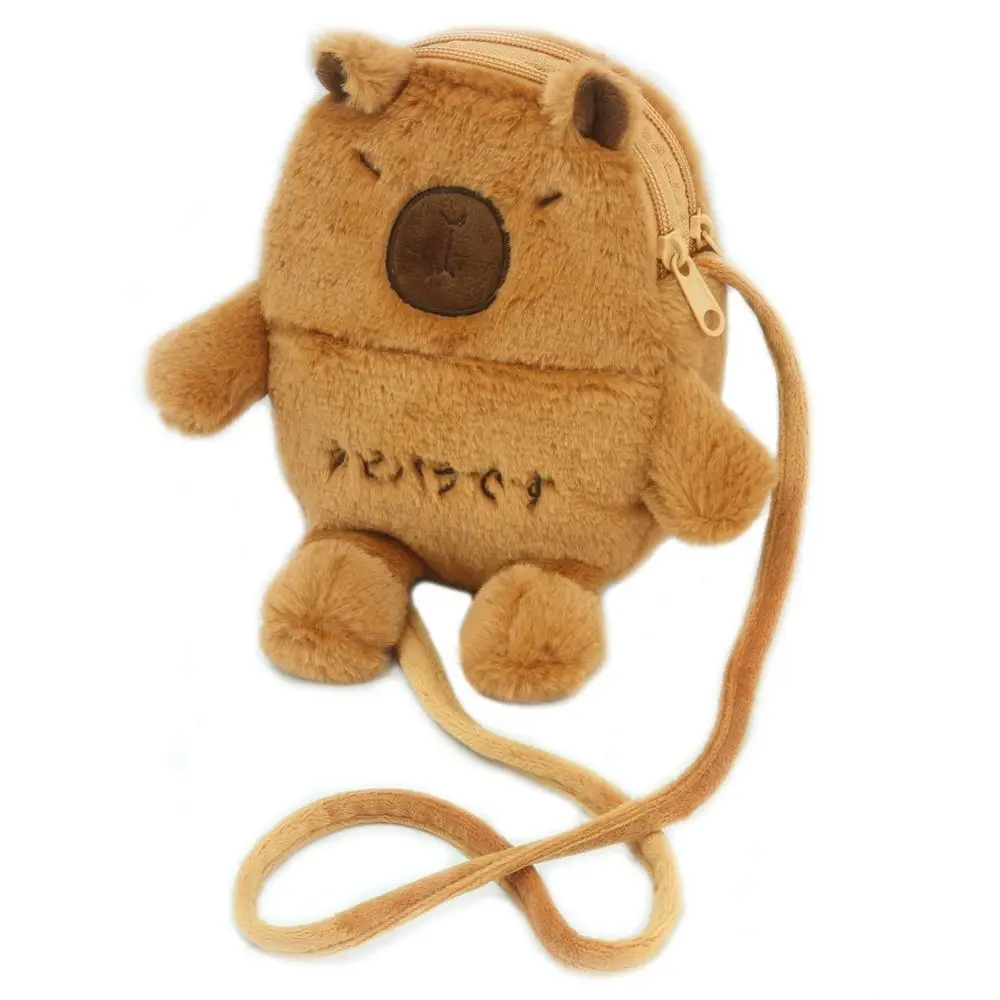 Borsa a tracolla casual Capybara in cartone animato Borsa a tracolla per bambola in peluche morbida e carina Borsa da viaggio portatile per telefono Capybara