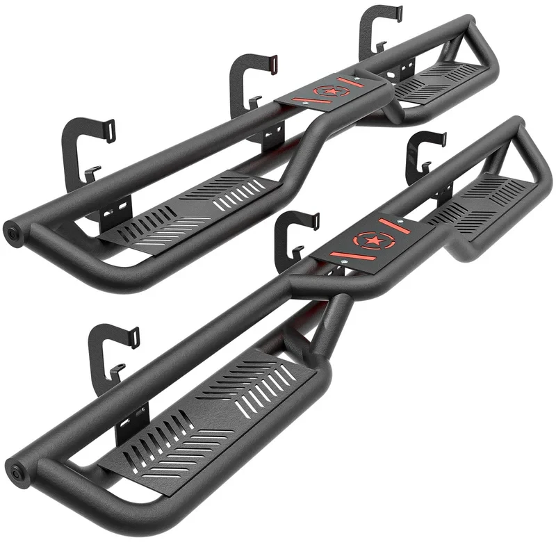 

High Quality Running Boards for 2007-2019 Silverado & C Sierra 1500 2500 3500 HD Extended Cab Side,Two Stairs Design
