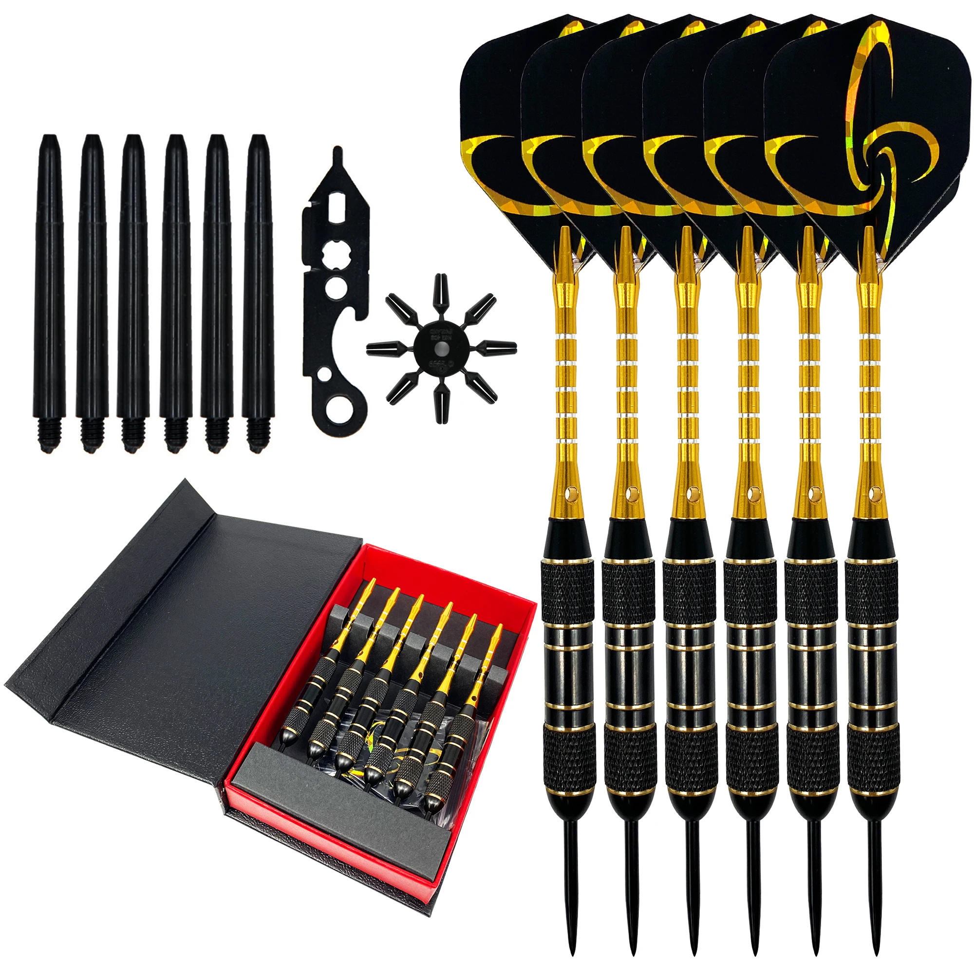 

Custom Black Copper Dart Flights Dart Set with Gift Box Packaging