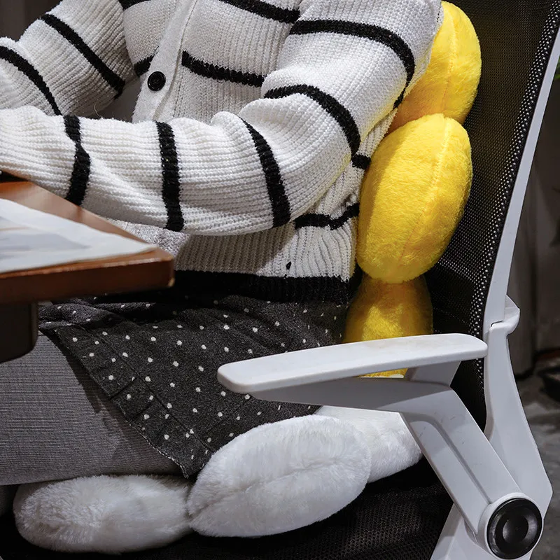 30/45cm colorido flor de pelúcia almofada de assento pele de coelho falso macio 6 pétalas girassol lance travesseiro sofá cadeira decoração de chão presente