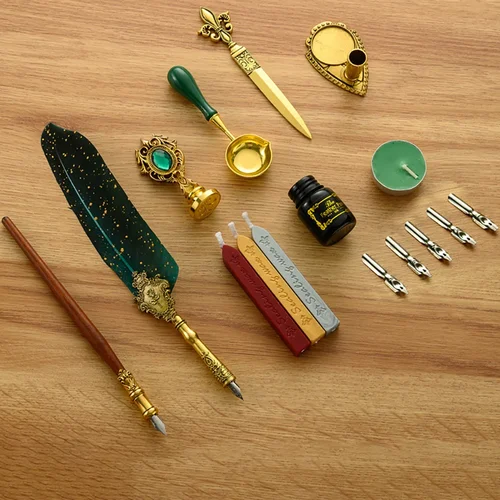 Imagen 2 del producto Juego de tinta de escritura de pluma Retro, suministros de arte, manualidades, regalos para estudiantes, papelería exquisita