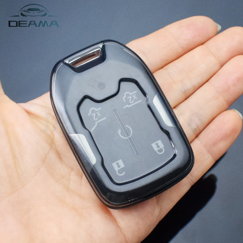 Прозрачный чехол для автомобильного дистанционного ключа для GMC Sierra 1500 2500HD 3500HD Terrain Acadia для CHEVROLET Silverado 2020-2022