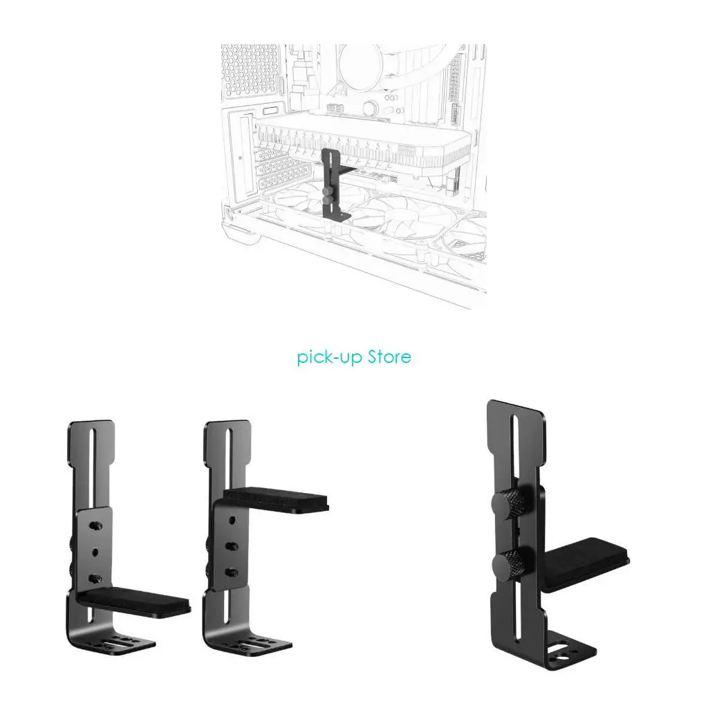 

Q5WA GPU Support Bracket Brace Fan Mounting Adjustable Aluminum Graphics Card GPU Sags Bracket Video Card Stand Holder