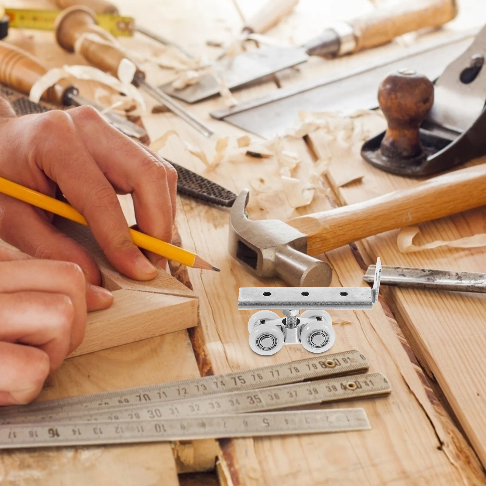 

2Pcs Thickened Stainless Steel Sliding Door Pulleys Easy Installation for Home Furniture Pocket Door Rollers Track Rollers