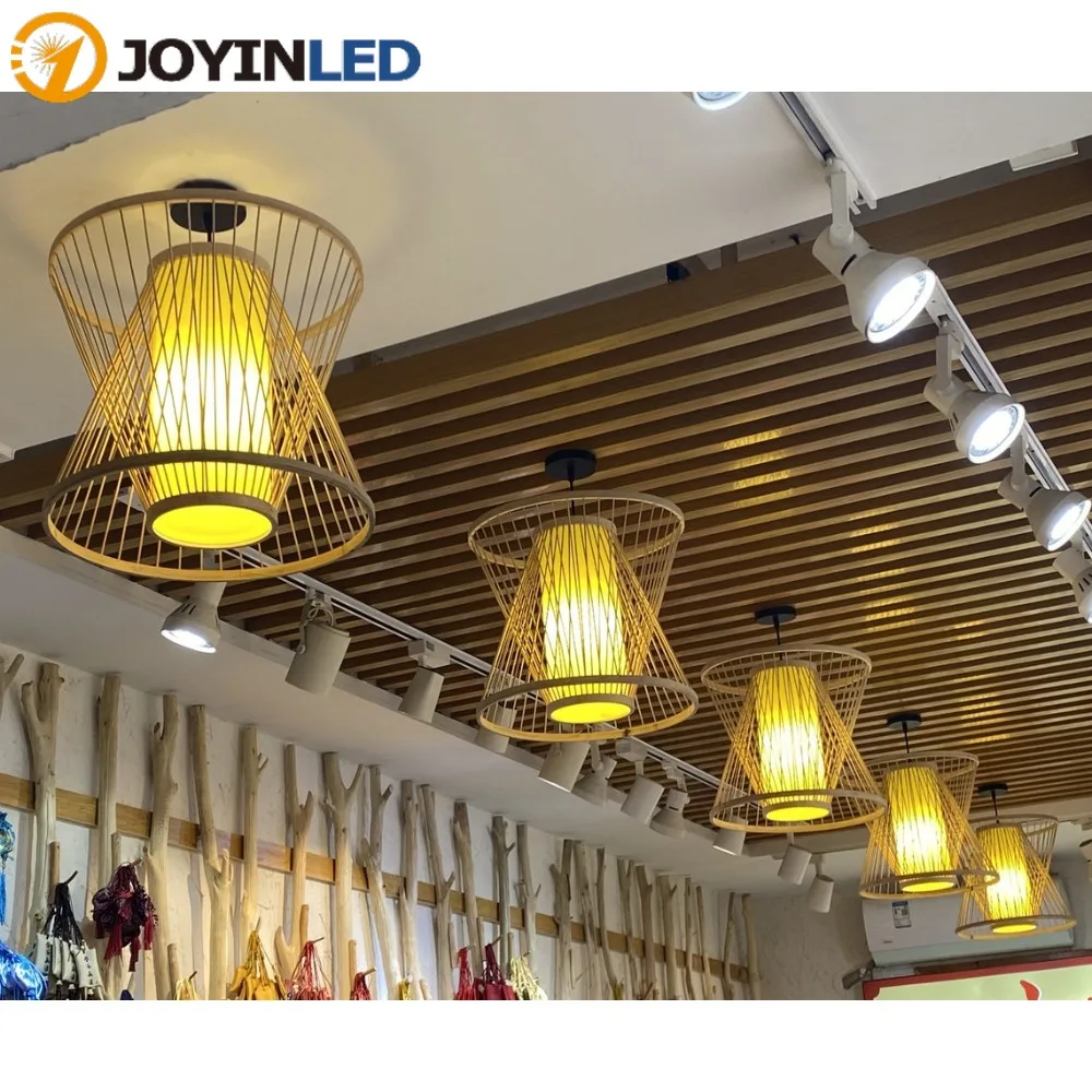 

JOYINLED 35CM Natural Bamboo Pendant Light Beige Modern Woven Rattan Wicker Pendant Lamp Beige for Dining Living Room Restaruant