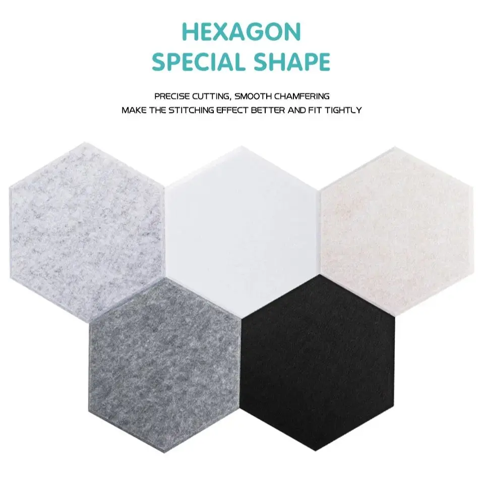 Paquete de 6 paneles acústicos autoadhesivos, paneles de pared hexagonales elegantes de alta densidad que absorben el sonido para absorber el ruido