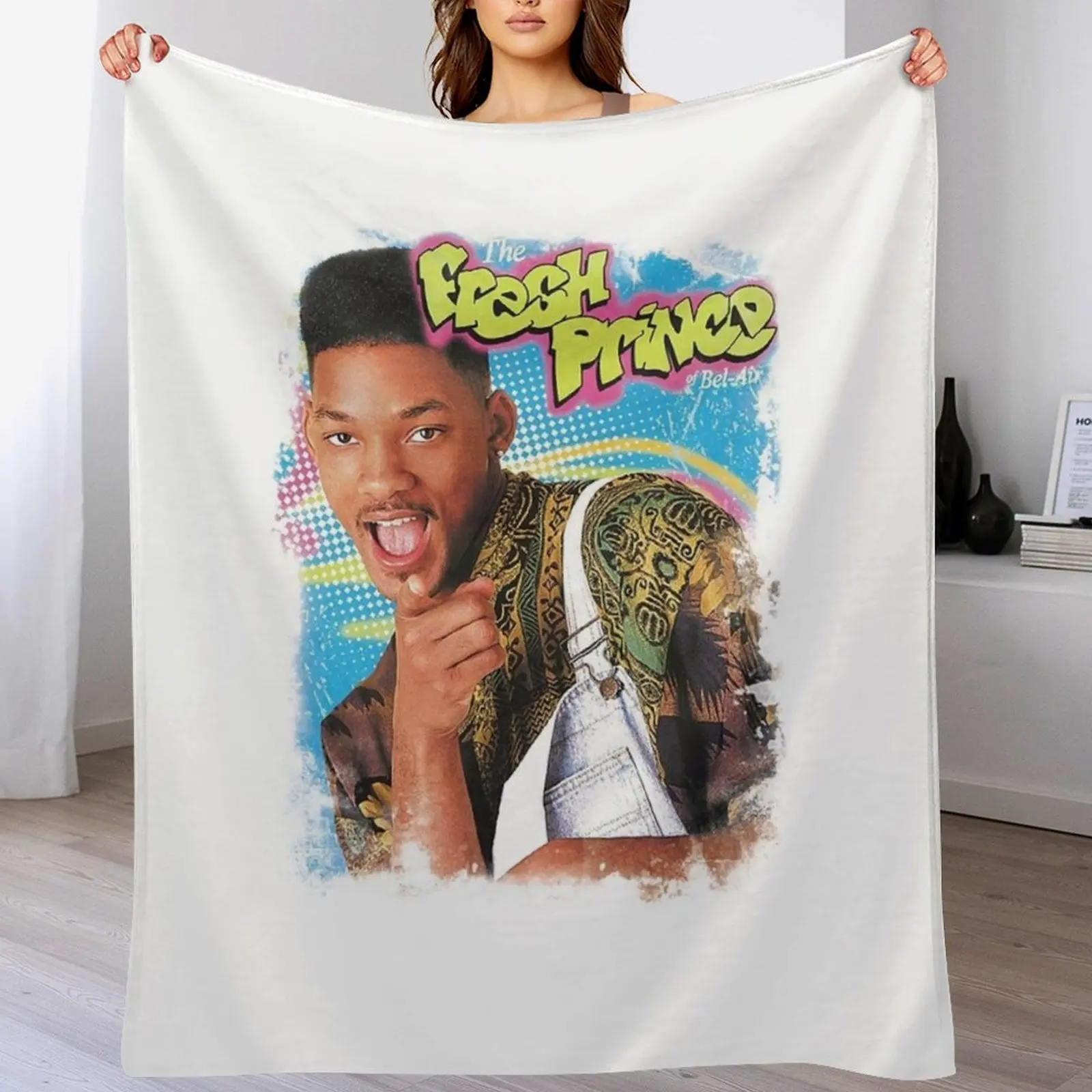 The Fresh Prince of Bel-Air White Gift For Fan, Gift T-Shirt For Women, Kids, Adults Men, Halloween day, Thanksgiv Throw Blanket