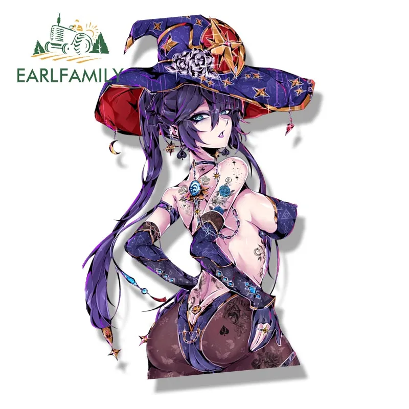 

EARLFAMILY 13cm x 9cm Punk Astrologer Mona Fanart Car Sticker Anime Genshin Impact Waifu Decal JDM Peeker Girl Graffiti Stickers