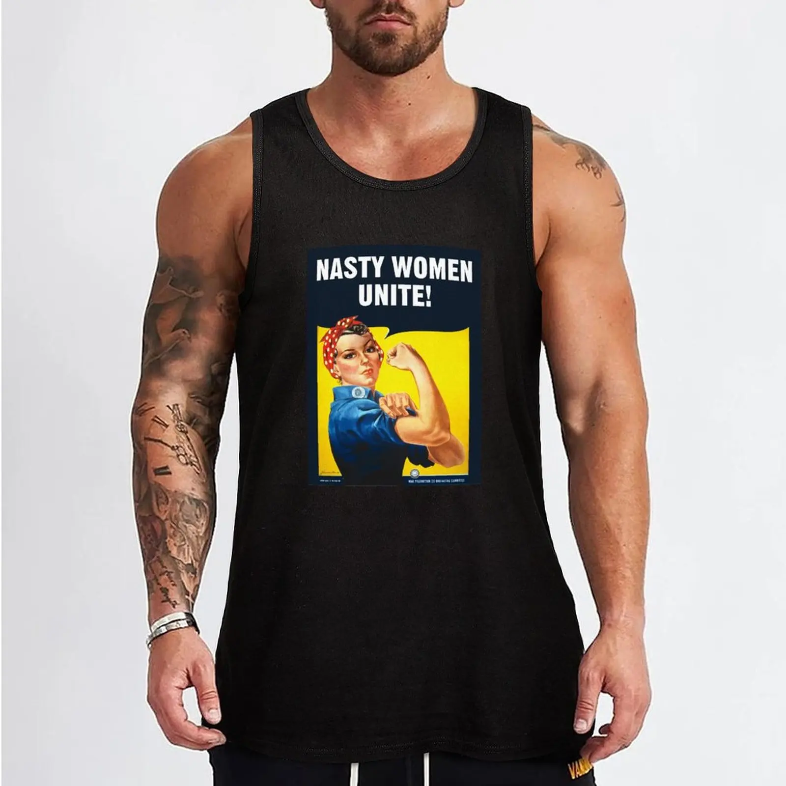 NASTY WOMEN UNITE! - Rosie The Riveter Tank Top Men's sports t-shirt muscle t-shirt