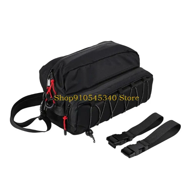 U2JA Motorcycle Storage Bag with Handlebar Straps, Two Main Pockets, Shoulder Carry for Everyday Trips, Work Runs, and Travel