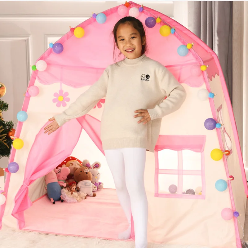 and Flower Tent Boys Cloth Children's Girls Indoor Outdoor Children's Room Cartoon Pink Girls Portable Dollhouse Gifts for Girls