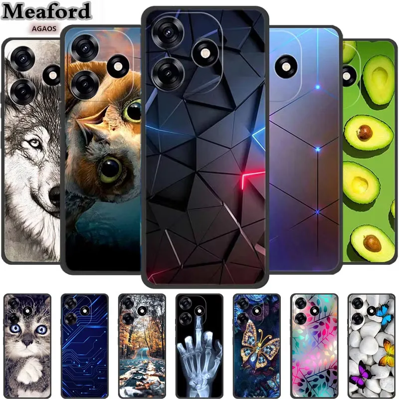 For Infinix Hot 30 Play NFC Case Animals Silicone Soft Phone Back Cover for Infinix Hot 30 Play Hot30 Play Wolf Protector Coque