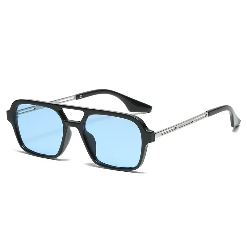 Rectangle Fishing Sunglasses Women Blue Shades for Wome Double Beam Square Sun Glasses