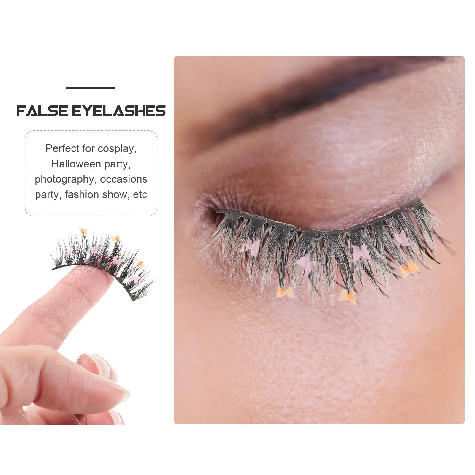 4 paia di estensioni delle ciglia con paillettes glitterate, affascinanti, belle ciglia colorate realizzate, attraente trucco per gli occhi, ciglia colorate