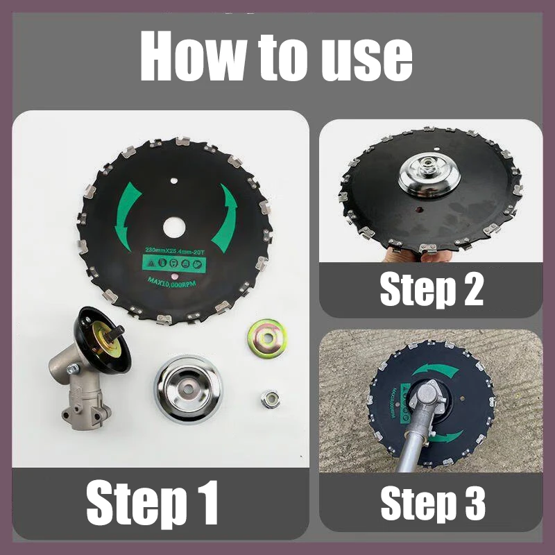 9Inch Grass Trimmer Head Mowing Lawnmower Parts 14/20 Tooth Disc Replacement Blade Grass Brush Cutter for Lawn Mover Head