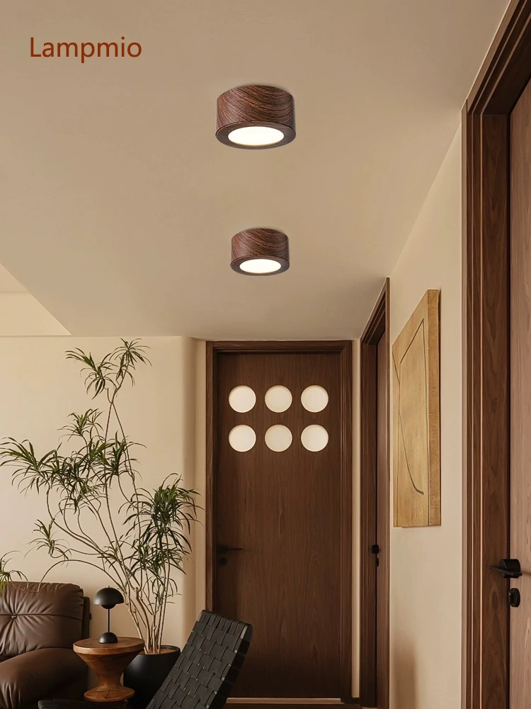BOTIMI New Arrival Ceiling Mounted Aluminium LED Ceiling Lights Corridor Brown Round Metal Ceiling Lamp